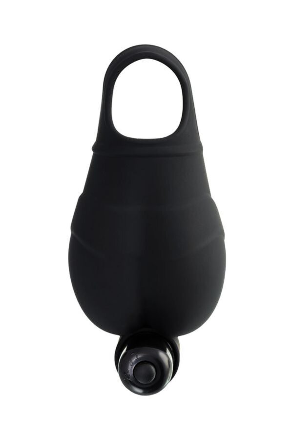 EROTIST Scrotum cover with an erection ring and vibration Attraction, silicone, black, 6.5 cm - obrazek 5