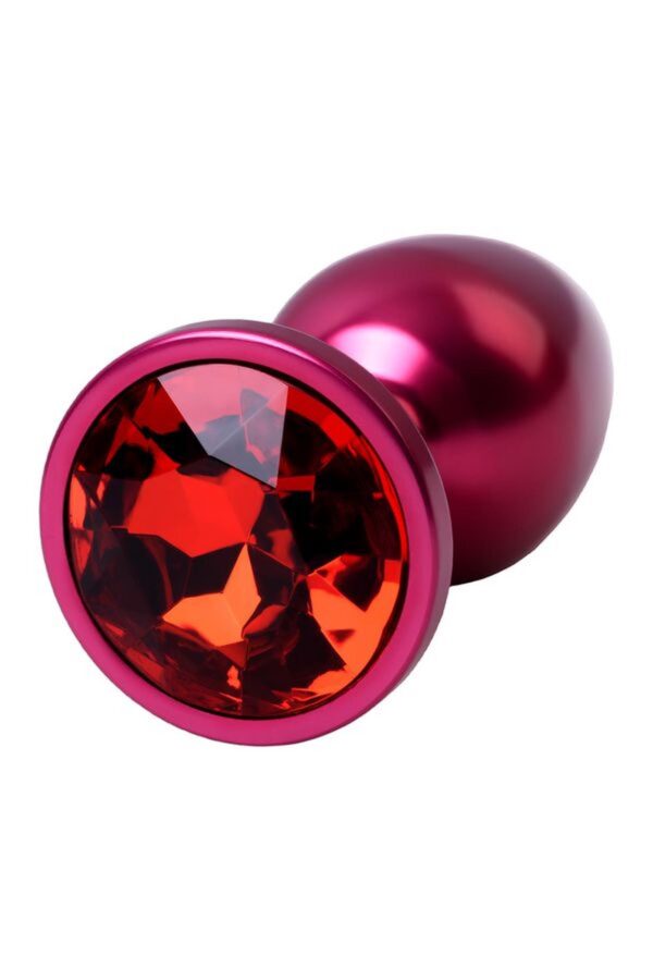 Red anal plug TOYFA Metal with a red colored gem - obrazek 5