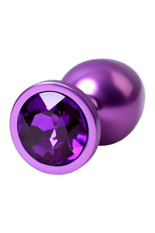 Purple anal plug TOYFA Metal,with a amethyst colored gem - obrazek 5