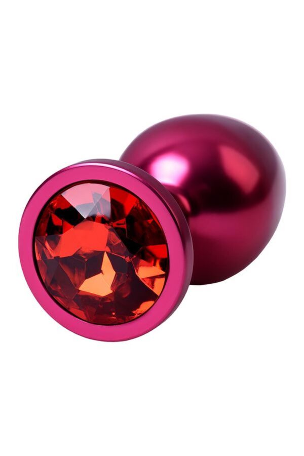 Red anal plug TOYFA Metal with red gem - obrazek 5