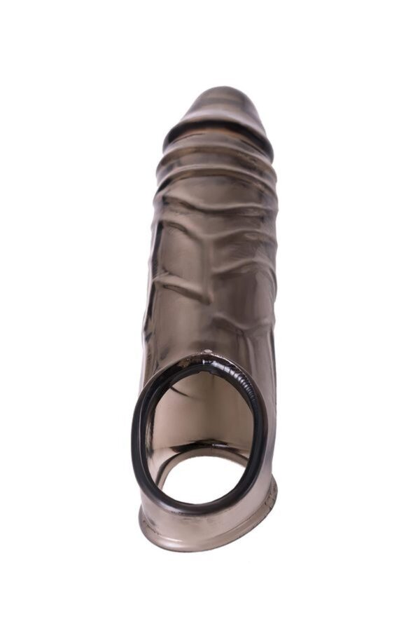 ToyFa XLover, Penis sleeve, for enlargement, TPE, transparent black, 15,5 cm - obrazek 5