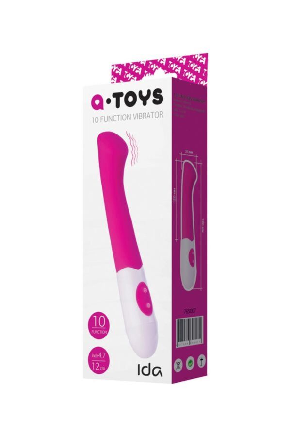 A TOYS, Vibrator Ida, Silicone, Pink, 19 cm - obrazek 5