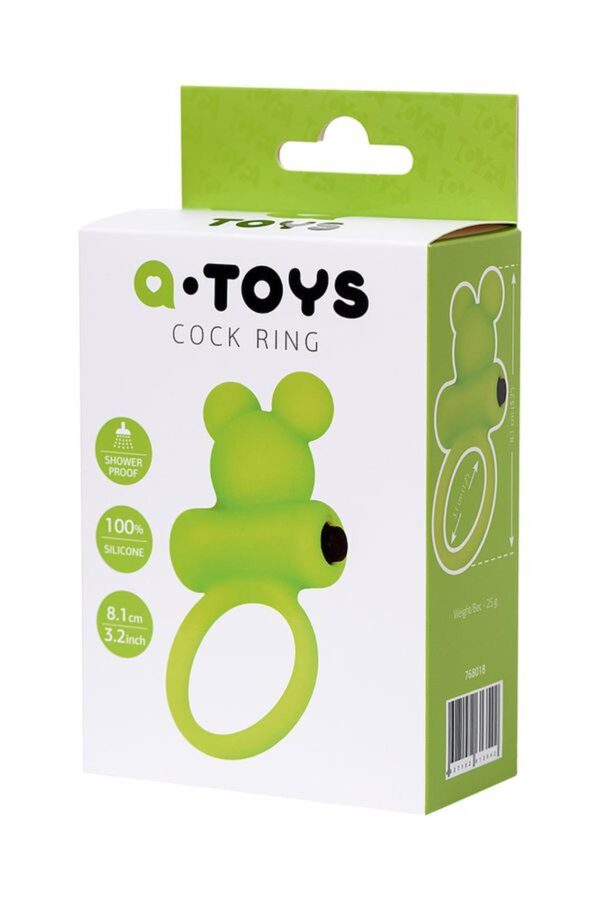 Cock ring A Toys with vibro bullet; green - obrazek 5
