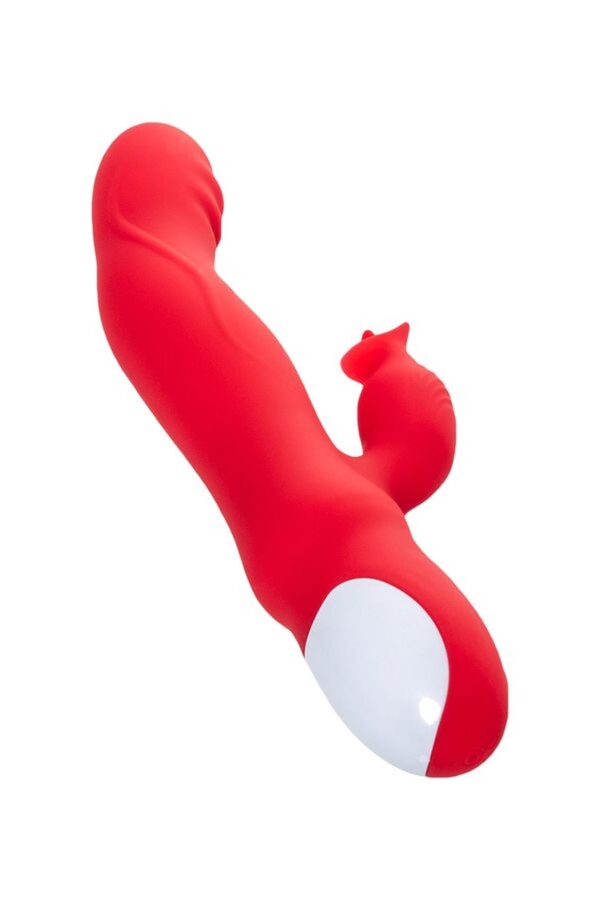 JOS Redli vibrator with moving head, silicone, red, 21 cm - obrazek 5