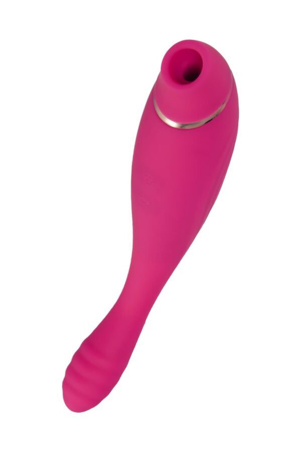JOS Danvi vibrator with vacuum wave stimulation, silicone, pink, 21.5 cm - obrazek 5