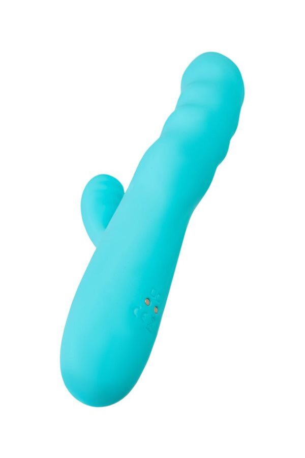 JOS Vibrator rotator with clitoral stimulation JOS MERRY SWI, silicone, blue, 20.7 cm - obrazek 5