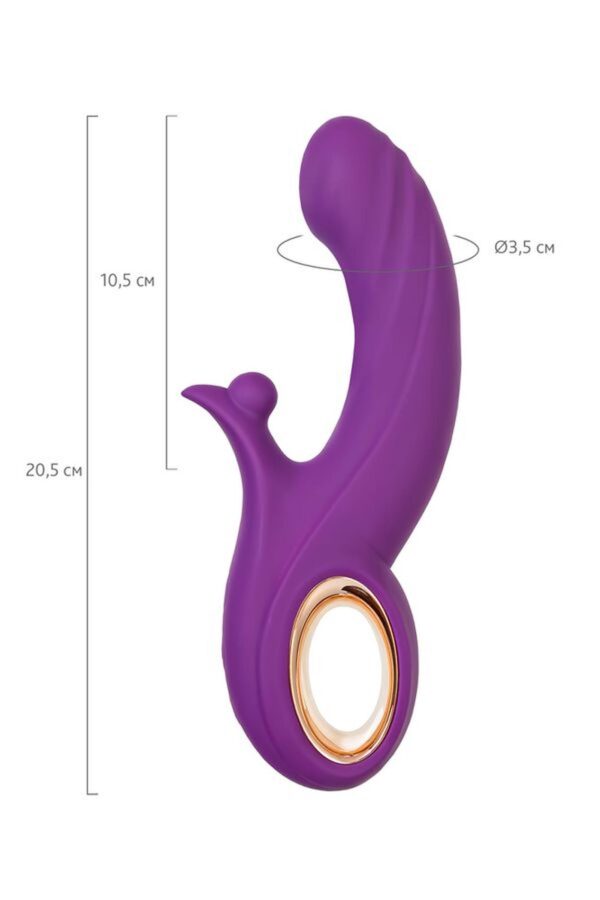 Vibrating roller with Up&Down functions by JOS Julli, silicone, purple, 20.5 cm - obrazek 5