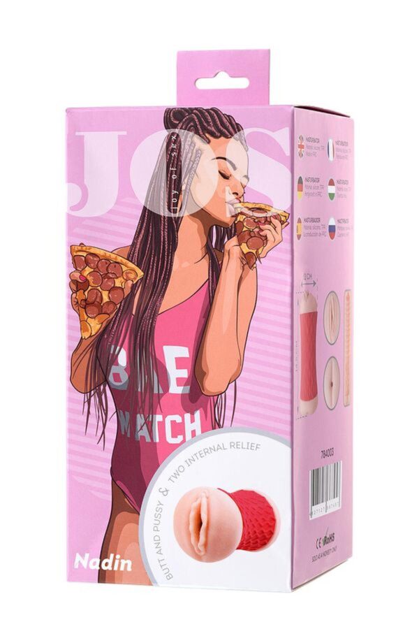 JOS NADIN, Masturbator double sided, TPR, fleshy, 14.5 cm - obrazek 5