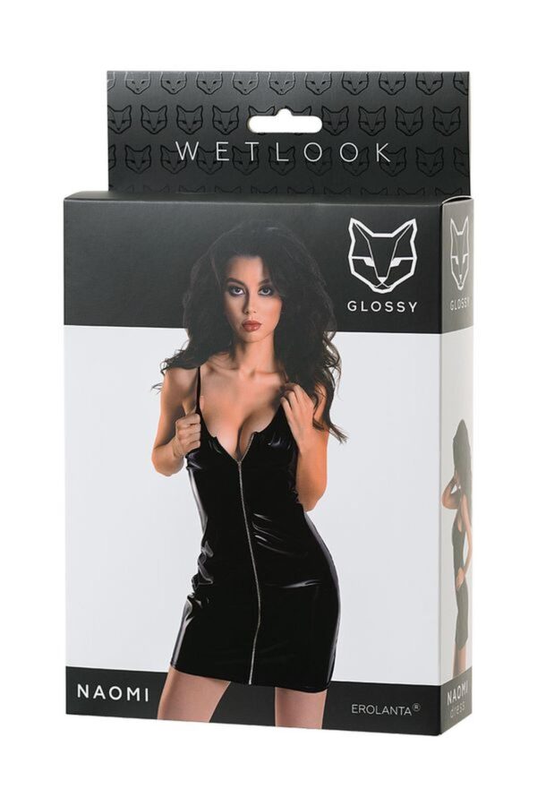 Wetlook black dress NAOMI   black S - obrazek 5