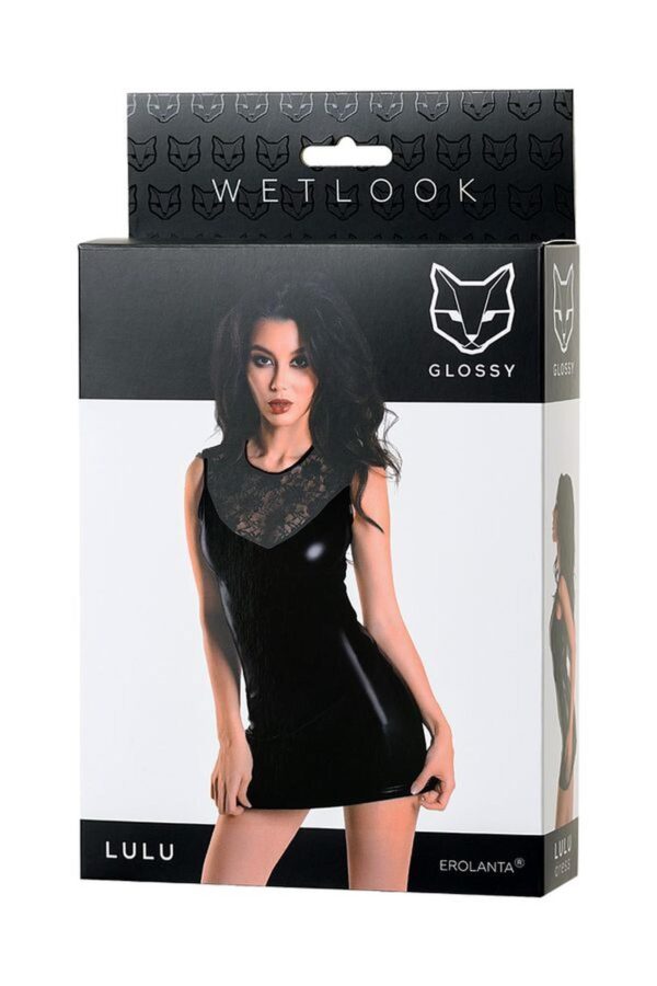 Wetlook black dress LULU   black L - obrazek 5