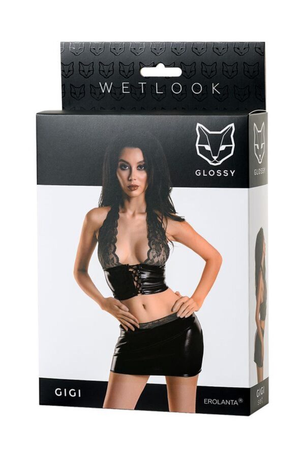 Wetlook shiny set GIGI   black XL - obrazek 5
