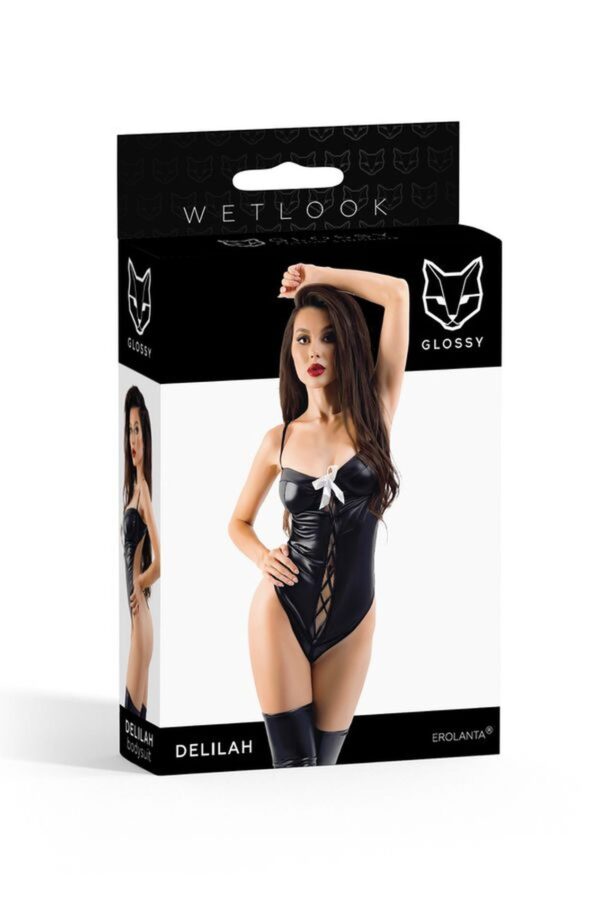 Wetlook bodysuit Delilah   black L - obrazek 5