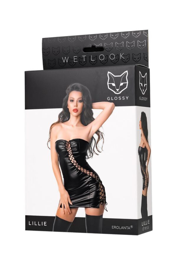 Wetlook dress Lillie   black S - obrazek 5