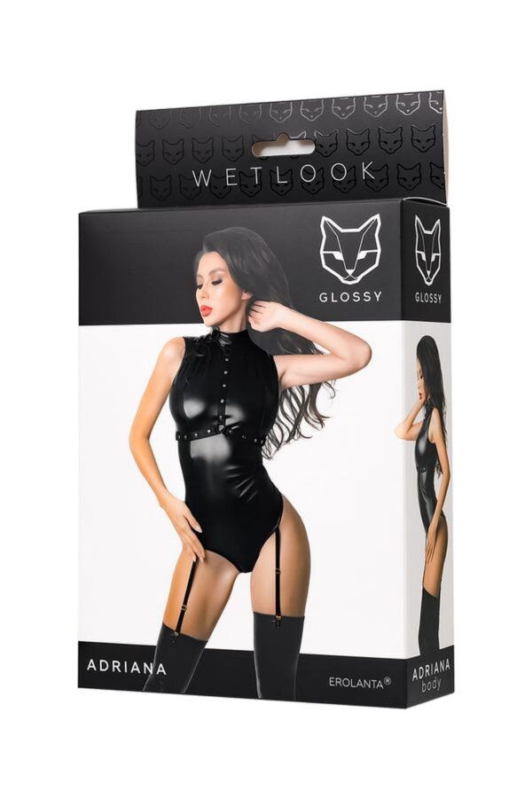 Wetlook body Adriana   black M - obrazek 5
