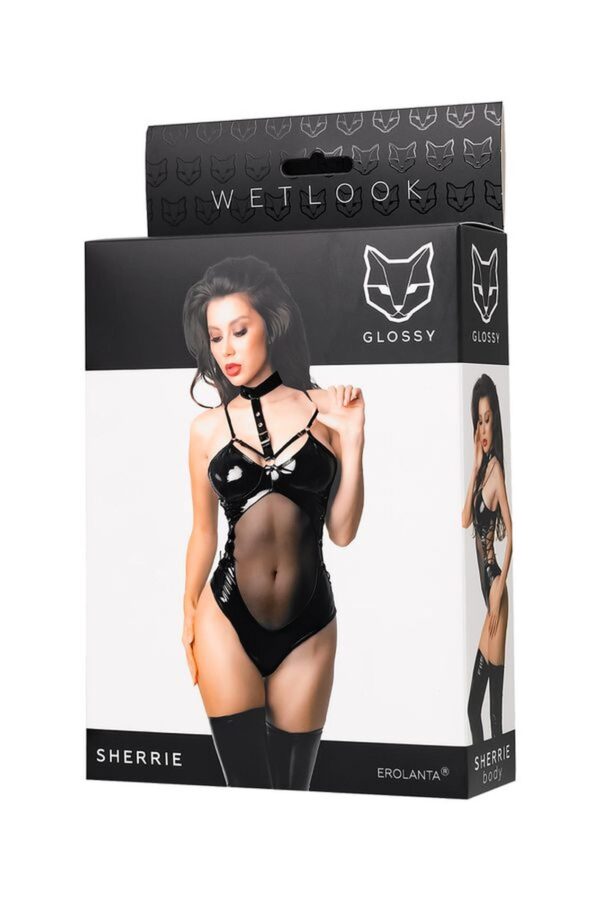 Wetlook body Sherrie   black L - obrazek 5
