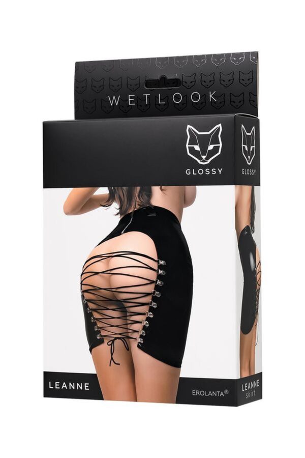 Wetlook skirt Leanne   black L - obrazek 5