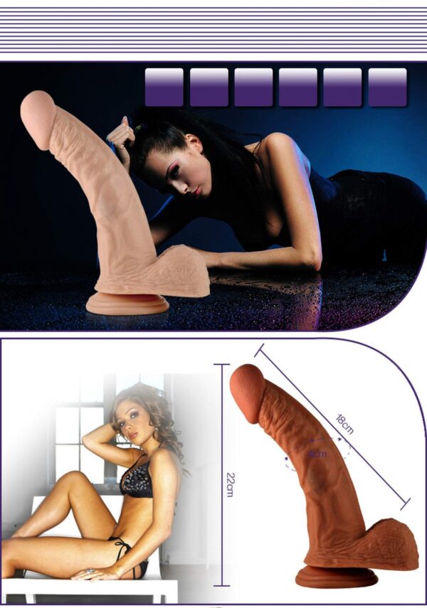 8.5 Real Extreme Vibrating Dildo Flesh - obrazek 6
