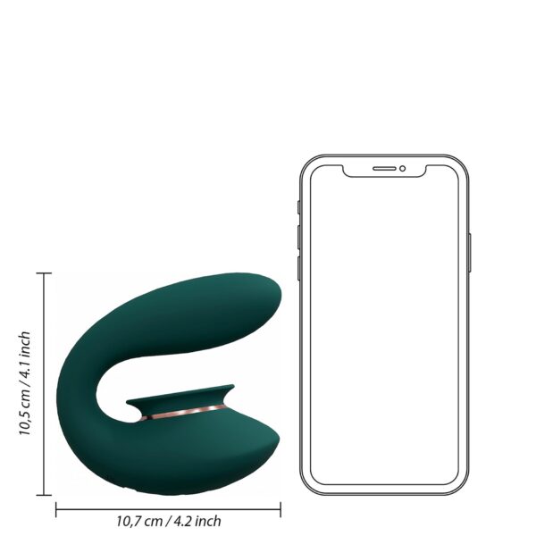 Twitch 3   Rechargeable Vibrator & Suction   Silicone   10 Speed   Forest Green - obrazek 6