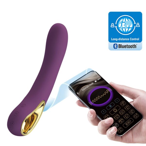 PRETTY LOVE   Ethan purple, 12 vibration functions Mobile APP Long distance Control - obrazek 6