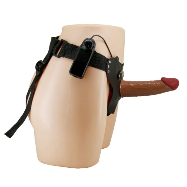 PRETTY LOVE   HARNESS BRIEFS Starks Universal Strap On Harness 6,9 Vibration Dildo Light Brown - obrazek 6