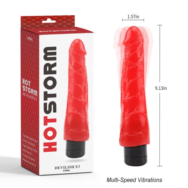 Hot Storm Devilish X3 Red Vibrator - obrazek 6