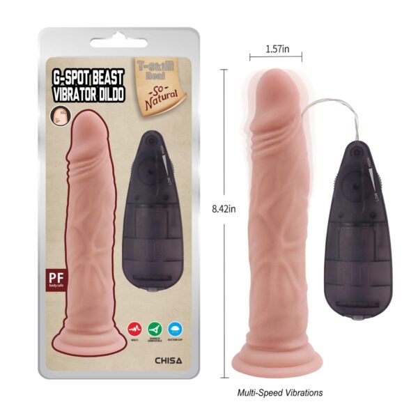 G spot Beast Vibrator Dildo Flesh - obrazek 6