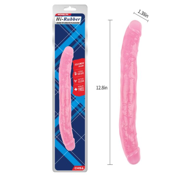 Hi Rubber 12.8 Inch DoubleDildo Pink - obrazek 6