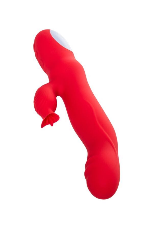 JOS Redli vibrator with moving head, silicone, red, 21 cm - obrazek 6