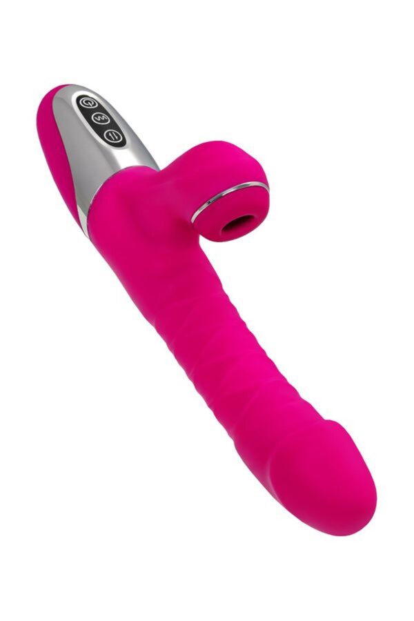 JOS Thrusting and sucking vibrator To Frolly, silicone, pink, 21,5cm - obrazek 6