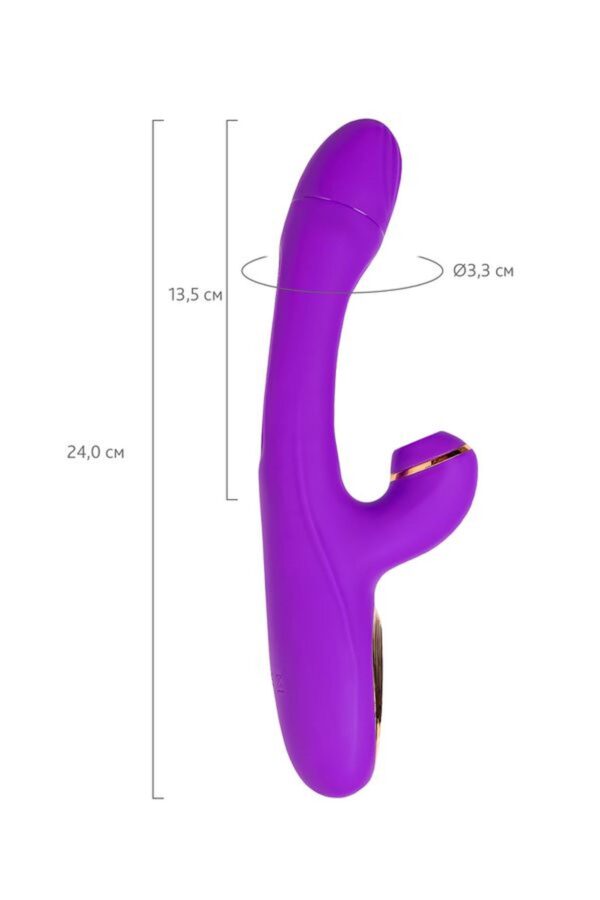 Vibrator with vacuum stimulation and JOS Pitti tongue, silicone, purple, 24 cm - obrazek 6