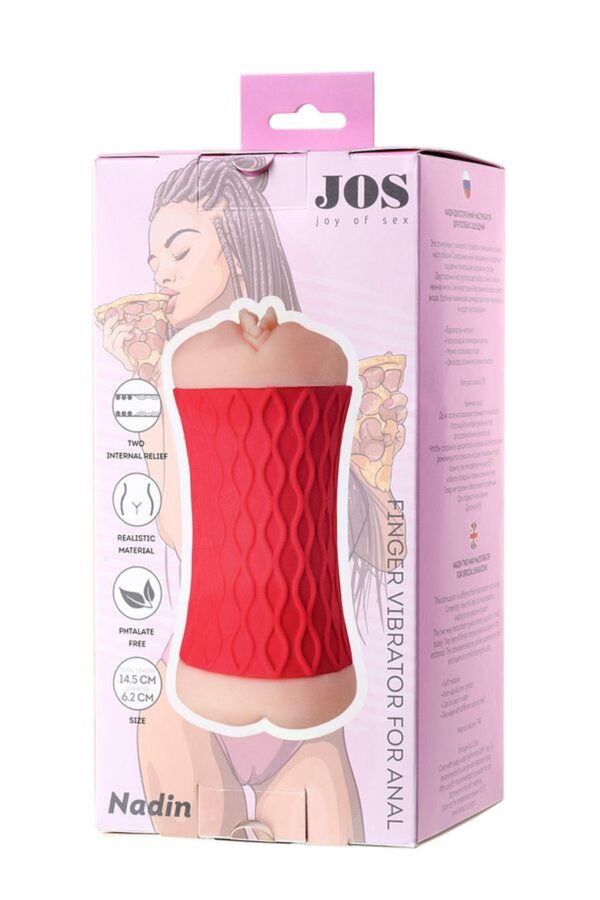 JOS NADIN, Masturbator double sided, TPR, fleshy, 14.5 cm - obrazek 6