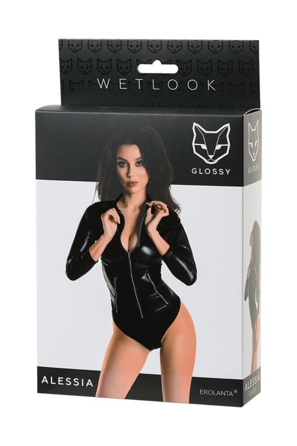 Wetlook body dress ALESSIA   black L - obrazek 6