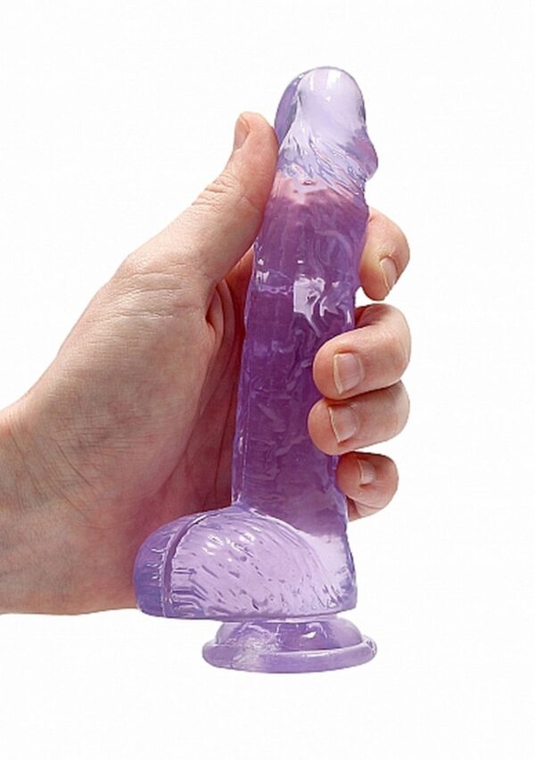 6 / 15 cm Realistic Dildo With Balls   Purple - obrazek 7