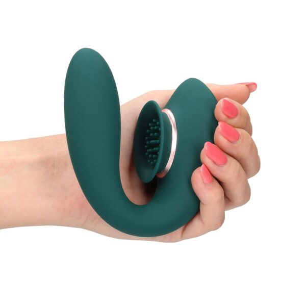 Twitch 3   Rechargeable Vibrator & Suction   Silicone   10 Speed   Forest Green - obrazek 7
