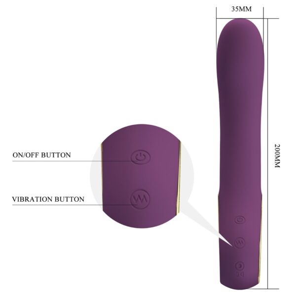 PRETTY LOVE   Ethan purple, 12 vibration functions Mobile APP Long distance Control - obrazek 7