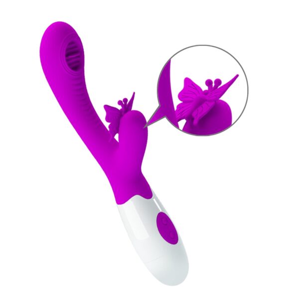 PRETTY LOVE   Moth, 12 vibration functions 3 licking settings - obrazek 7