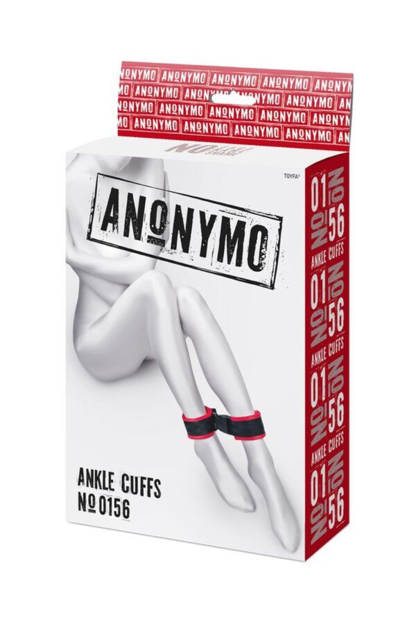 Anonymo handcuffs, velour, red, 29 cm - obrazek 7