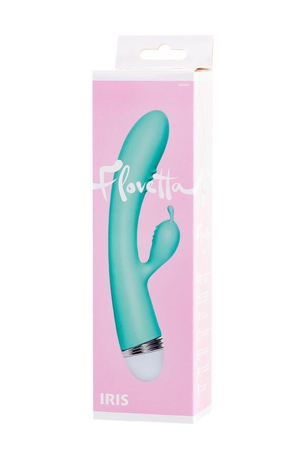 Vibrator with clitoral stimulator Flovetta by Toyfa Iris, silicone, mint, 22 cm - obrazek 7