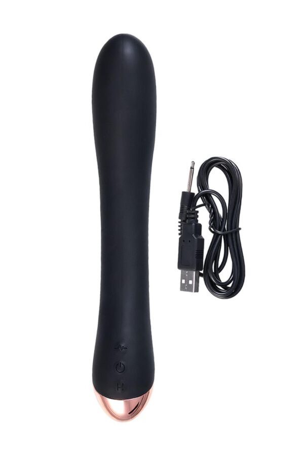 Unrealistic vibrator WANAME D SPLASH STREAM, silicone, black, 21 cm - obrazek 7
