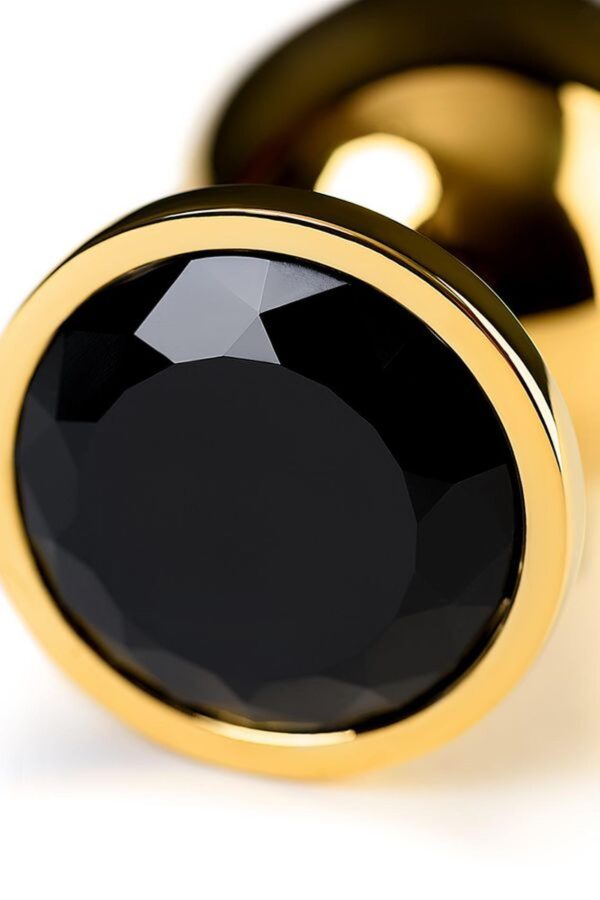 Gold anal plug TOYFA Metal with pink round shaped gem - obrazek 7