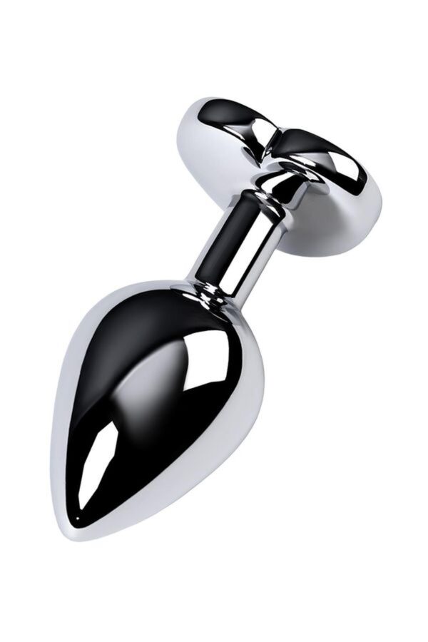 Silver anal plug TOYFA Metal with red heart shaped gem - obrazek 7