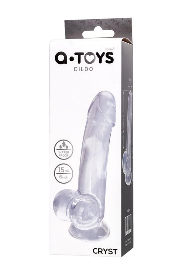 Realistic dildo A Toys by TOYFA Cryst, TPE, transparent, 15 cm - obrazek 7