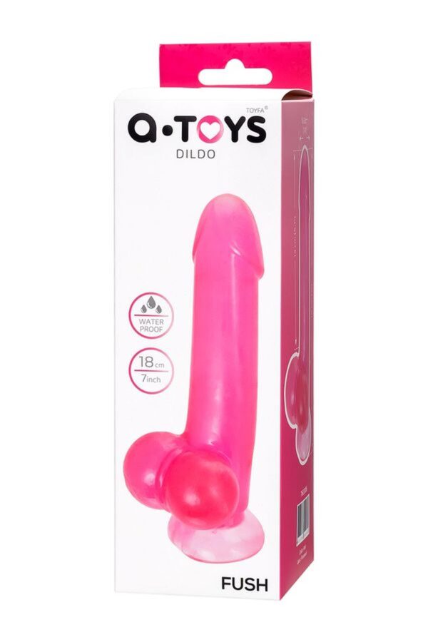 Realistic dildo A Toys by TOYFA Fush, TPE, pink, 18 cm - obrazek 7
