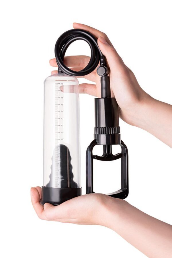 A TOYS, Penis Pump, PVC, Black, 23.5 cm 3 cock rings included - obrazek 7