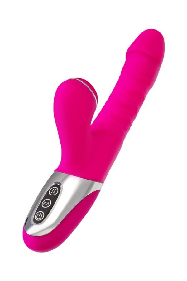 JOS Thrusting and sucking vibrator To Frolly, silicone, pink, 21,5cm - obrazek 7