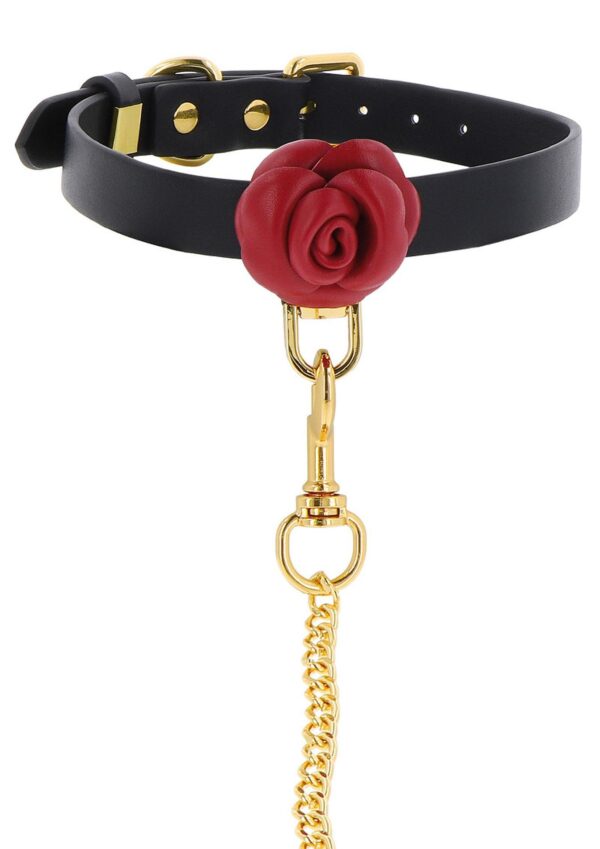 Wild Roses Collar & Leash Black - obrazek 7
