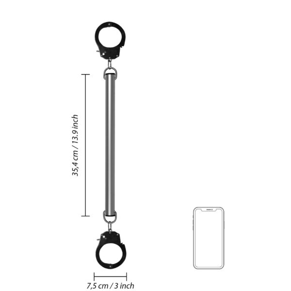 Spreader Bar with Hand or Ankle Cuffs   Silver - obrazek 7