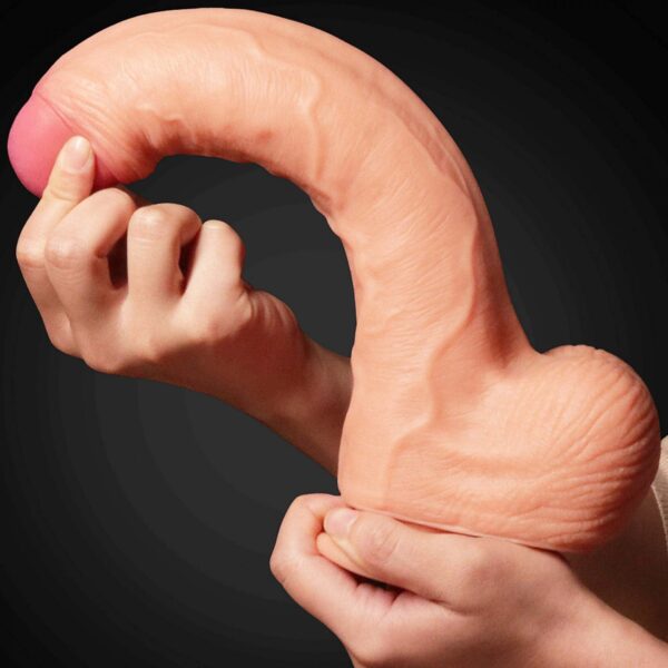 11 Dual Layer Platinum Silicone Cock - obrazek 8