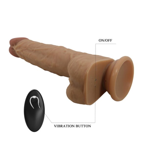 PRETTY LOVE   Jonathan 8,3 Light Brown, 3 vibration functions Thrusting Wireless remote control - obrazek 8