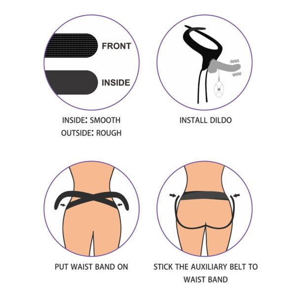 Vibrating Easy Strapon Set 7.5 Black - obrazek 8